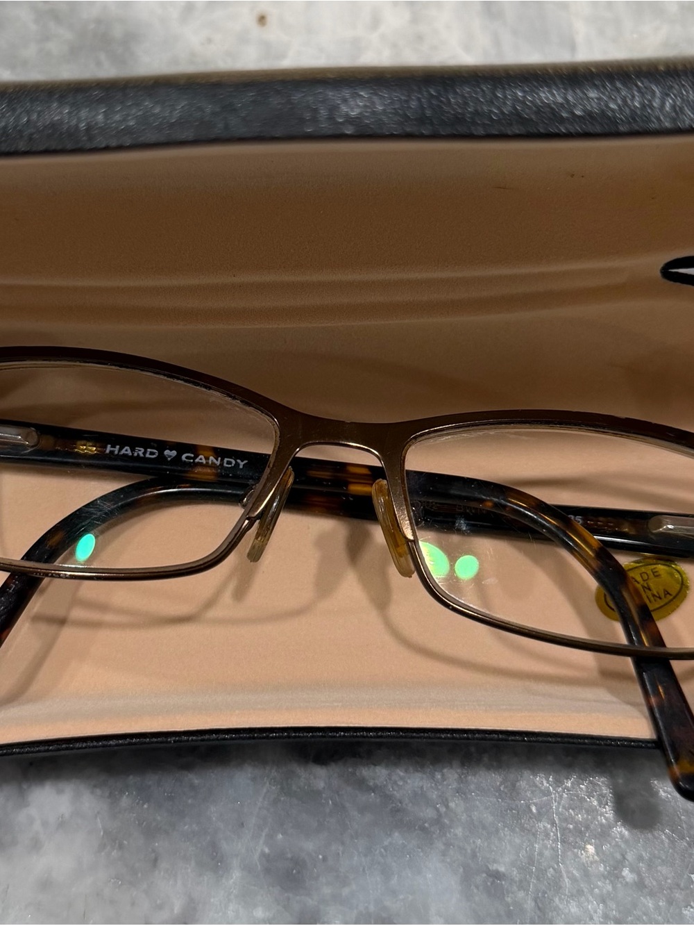 Hard Candy Men's Brown Rectangular Frame Eyeglasses